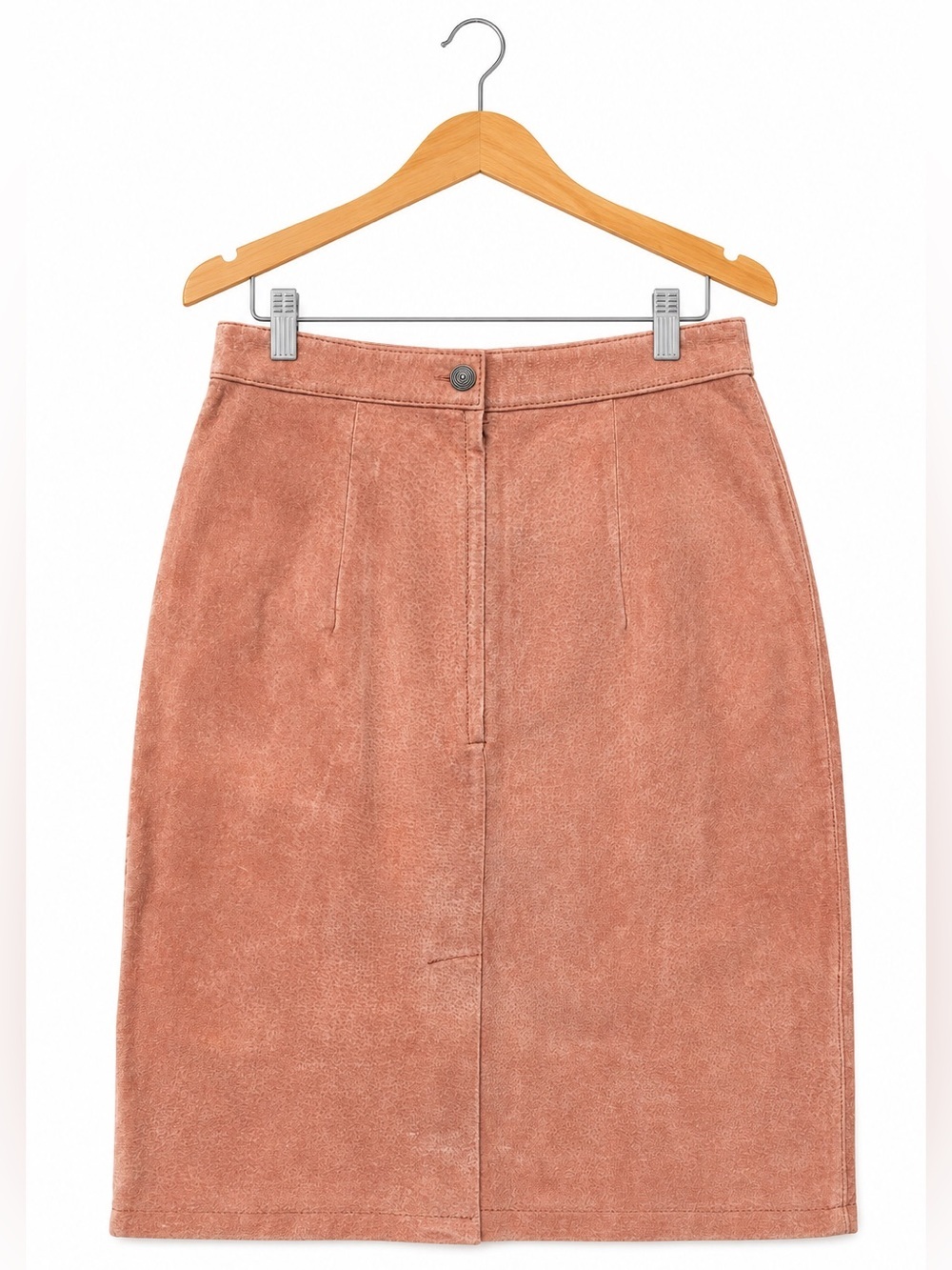 Vintage Forenza Pink Suede Pencil Skirt Juniors 7/8 80s High Waist Leather